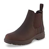 CUSHIONAIRE Women's Britain Chelsea Boots. Soft Vegan Leather, Non-Slip Sole, Memory Foam, Back Pull Tab, Ankle Boots for Women, ESPRESSO 8