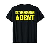 Repo Agent in Yellow Text Recovery Repossession Work T-Shirt