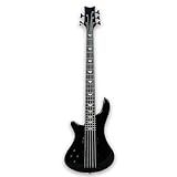 Tario Black Left-handed 5 String Electric Bass, Bolt-on Maple Neck, Poplar Body