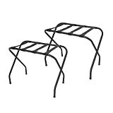 ZEKEYUN Luggage Rack Set of 2, Suitcase Stand, Luggage Racks for Guest Room, Hotel, Bedroom, Camping, Travel Suitcase Holder, Black Metal Frame, 27.5 x 14.2 x 20.7 Inches