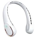 FrSara Neck Fan, Portable Personal Fan Strong Wind, 5200mAh, Air Volume,360° Cooling, No Hair Twisting, Air Volume On 2 Sides, Non-Slip, Quick Charge, Long Use Time, Birthday Gift for Women, Dad, Men