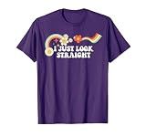 Groovy Script Funny I Just Look Straight, Retro Quote T-Shirt, Men, Purple, Large