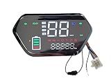 Honselia Ebike Display, 48V/60V/72V LED Universal Electric Bike Screen Display Meter, Speedometer, Odometer, Black