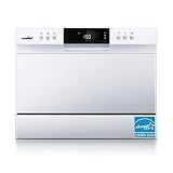 COMFEE’ Countertop Dishwasher, Portable Dishwasher with 6 Place Settings, Compact Dishwasher with 8 Washing Programs, Speed, Baby-Care, ECO& Glass, Mini Dishwasher for Dorm, RV& Apartment, White