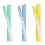 Hmrope 3 Pack Crystal Glass Nail File with Case, Professional Nano Glass Nail Files for Natural Nails, Etched Nail Filer Double-Sided Fingernail Files Ideal Manicure Salon Nail Care for Women Men