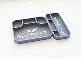 Grypmat Plus Grip Mat for Mechanics - Non-Slip Flexible Silicone Tool Tray - Tool Organizer for Tool Box - Magnetic-Free, Easy-to-Clean Tool Mat - DUO Small & Medium, Gray
