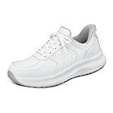 Orthofeet Women's Orthopedic Knit Roam Hands-Free Sneakers, White, Size 10 Wide