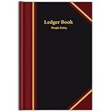 Jetec 1 Pcs Black Ledger Books for Bookkeeping 11.4 x 7.5 Inches Accounting Book Accounting Notebook for Tracking Money, Expenses