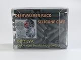 DEDEYA 100pcs Universal Size Silicone Dishwasher Rack Caps,Prong Rack Caps,Fit Most Model（Dark Grey)