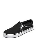 Vans Men's Asher Slip-On Shoe | Comfortable Sneakers for Walking, Fashion & Everyday Wear, Black/White, 11