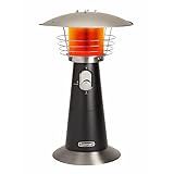 Cuisinart Portable Tabletop Patio Heater, 11,000 BTU Outdoor Propane Heater with Safety Tilt Switch and Adjustable Heat, Burner Screen Guard, 30 sq. Foot Heat Range, Black