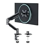 Ekisemio Single Monitor Mount, Monitor Stand for Desk, Adjustable Computer Monitor Arm for 13-32 Inch Screens, Vesa Mount with C-Clamp, Holds Max 19.8 lbs, Vesa 75x75/100x100mm, Black