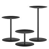 smtyle Holloween Black Candle Holder Metal Candle Stand Set of 3 Pillar Candle Holders for Table Centerpieces Fireplace Decorations Gothic Decor
