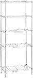 Amazon Basics 5-Shelf Adjustable, Storage Shelving Unit, (200 Pound Loading Capacity per Shelf), Steel Organizer Wire Rack, 23.2 x 13.4 x 60 inches (LxWxH), Chrome