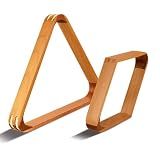 Solid Wood Billiard 8-Ball Triangle / 9-Ball Diamond Pool Ball Racks for 2-1/4" Pool Balls, Pool Table Accessories (Yellow)