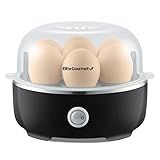 Elite Gourmet EGC115B Easy Egg Cooker Electric 7-Egg Capacity, Soft, Medium, Hard-Boiled Egg Cooker with Auto Shut-Off, Measuring Cup Included, BPA Free, Classic Black