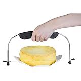 YAMHOHO Adjustable Cake LevCake Cutter Slicer Leveler, 9 Different Height Premium Food Grade Stainless Steel Double Wires Cake Cutter/Slicer/Adjustable Cake Leveler for Leveling and Molding (black)