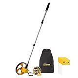 YS YUSON Rolling Measuring Wheel in Feet, One Key to Reset | Digital Gear Counter | Double Telescopic,Outdoor Measure Wheel with Mark Flags, Tape Measure and Canvas Carrying Bag, 6 Inch, Up to 9999Ft
