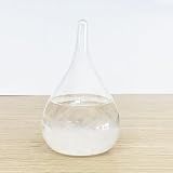 Christmas Gifts Storm Glass Weather Predictor - Wooden Base Drop-Shaped Forecast Decor, Home Office Science Decor for Family Friends, Unique Holiday Present (SSL)