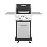 Nexgrill Deluxe 2-Burner Gas Grill with 401 SQ In Grate, 28000 BTUs, Stainless Steel Control Panel & Foldable Side Table, Propane BBQ Grill for Outdoor Cooking, Patios, Backyards and More - 720-0864RA