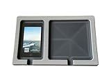 Next Level Inc | 13mm Phone & Accessories Boat Double Dash Holder | SeaDek | Adhesive Backing | Separate Compartments for Phones & Fishing/Boating Tools | Storm Gray/Dark Gray