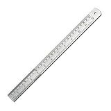 VINCA SSRA-12 Stainless Steel Office Drawing Ruler 0-12 Inch 0-30cm with Conversion Table Measuring Tool