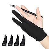 OTraki 4 Pack Artists Gloves 2 Finger Artist Glove Anti Smudge Glove Drawing Gloves for Paper Sketching, Pad Monitor, Graphics Tablet, Universal for Left and Right Hand - 2.75 x 7.08 inch