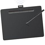 Wacom Intuos Medium Bluetooth Graphics Drawing Tablet, Portable for Teachers, Students and Creators, 4 Customizable ExpressKeys, Compatible with Chromebook Mac OS Android and Windows - Black