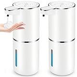 2 Pack Automatic Soap Dispensers,12.8oz/380ml USB Touchless Automatic Foaming Soap Dispenser,Rechargeabled Wall Mounted Smart Soap Dispenser for Bathroom Kitchen Dish Soap