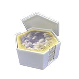 DSSWEN Resource Hex Tile Organizer Storage Box with Lid - Compatible with Settlers of Catan Board Game (White)