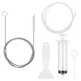 YBEATY 5 Pcs Refrigerator Cleaning Kit Flexible Refrigerator Feeding Scrub Tube Brush Extra Long Pipe Slim Cleaner Tool with Hose Syringe Shovel Plug Rod for Ice Maker Dispenser