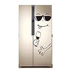 Funny Face Wine Fridge Decal – 30x15 Inch Refrigerator Sticker Peel & Stick DIY Vino Face – Waterproof Vinyl Refrigerator Decals for Door, Fridge Decals and Wraps, Kitchen Decor