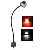 BiNFU Marine 12v Led White/Red Light, 20 inch gooseneck arm, dimmable Lamps, Flexible Reading Chart Light for Boat, Rv, Caravan