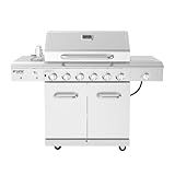 Nexgrill Deluxe 6-Burner Propane Gas Grill with Ceramic Searing Side Burner, Stainless Steel Frame, Rotisserie Kit, 60,000 BTUs Output, BBQ Grill Perfect for Outdoor Gatherings - 720-0896X