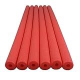 Pool Swim Noodle, FixFind 6 Pack 52 Inch Hollow Foam Pool Swim Noodle, Bright Foam Noodles for Swimming, Floating and Craft Projects (Red) Wholesale Pricing Bulk Pack
