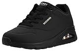 Skechers womens Skecher Street Women's Uno - Stand on Air Sneaker, Black/Black, 10 Wide US
