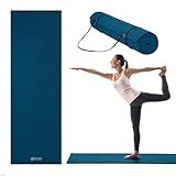 Gaiam Essentials Premium Yoga Mat with Carrier Sling, Navy, 72"L x 24"W x 1/4 Inch Thick