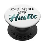 Real Estate Is My Hustle Real Estate Marketing Realtor Gift PopSockets PopGrip: Swappable Grip for Phones & Tablets PopSockets Adhesive PopGrip