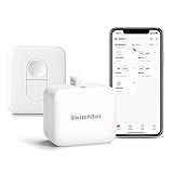 SwitchBot Smart Switch Pusher with Remote - No Wiring, Control with APP, Timer and Bluetooth Remote, Add SwitchBot Hub Mini to Make it Compatible with Alexa, Google Home, IFTTT (White)