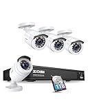 ZOSI H.265+ Full 1080p Home Security Camera System Outdoor Indoor, 5MP-Lite CCTV DVR 8 Channel with AI Human Vehicle Detection, 4 x 1080p Weatherproof Surveillance Camera, 80ft Night Vision, 1TB HDD