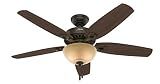 Hunter Builder Deluxe, Indoor, Ceiling Fan, Pull Chain, 52 inch, New Bronze