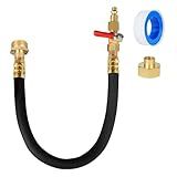 Hourleey RV Winterizer Kit, 18.5" Sprinkler Winterizing Blowout Adapter with Shut Off Valve, Air Compressor Quick-Connect Plug to 3/4" Hose Blow Out Adapter for Motorhome Boat Camper Travel Trailer