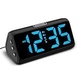 Netzu Digital Alarm Clocks for Bedrooms, Loud Alarm Clock with Dual Alarms, Bold Digits, 5 Dimmers, 4 Volumes, Snooze, Bedside Clock for Deep Sleepers Kids Teens Seniors, Plug in Clock, Easy to Set