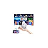 【Built-in APPS & Electric Focusing & 210° Rotation】Mini Projector With Wifi And Bluetooth, 1080P Portable Projector, Movie Projector for Bedroom, Supports Smartphones/TV Stick/iPad/PS5/Laptop/HDMI/USB