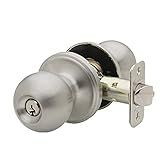 Copper Creek Entry Door Knob – Keyed Entry Handle with Lock and Key, ANSI Grade-3 Certified, DIY-Friendly Install for Interior and Exterior Entrance Doors – Satin Stainless (1 Pack)