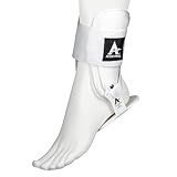 Cramer Active Ankle T2 Ankle Brace, Medium, White, Rigid Support for Men 7-10 & Women 8-11 Shoe Size, Adjustable Brace for Sprains, Volleyball & Cheer, Lightweight EVA Padding,Fits Left or Right Foot
