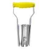 Jardineer Small Bulb Planter Tool– Compact Stainless Steel Transplanter for Bulbs, Seedlings & Flowers – Ergonomic Handle with Depth Markings – Silver & Black– Durable Garden Planting Tool