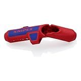 KNIPEX Ergostrip Universal Stripping Tool for Right-Handers, 135 mm, Round Cable, Coax Cables, Data Cables, Wire Stripper, 16 95 01 SB
