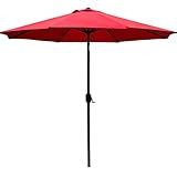 Sunnyglade 9' Patio Umbrella Outdoor Table Umbrella with 8 Sturdy Ribs (Red)
