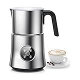 Milk Frother and Steamer, Large Capacity & Detachable Electric Milk Frother, Automatic Warm and Cold Foam Maker, Hot Chocolate Maker, Stainless Steel Jug, 30.44Oz./900ML